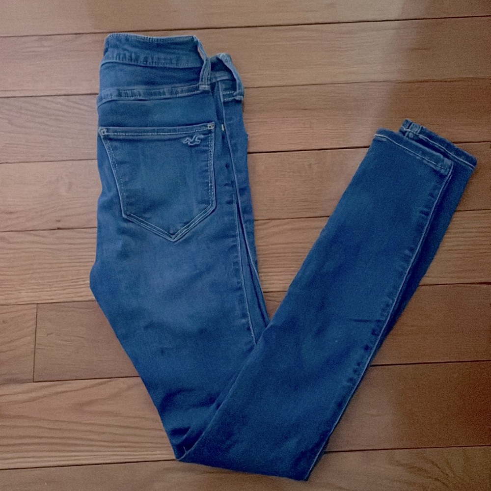 Blue High Rise Stretch Jeans